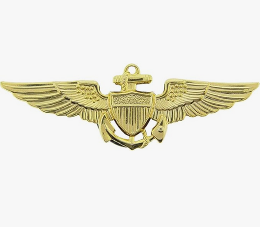 Pilot Wings Aviator's Uniform Shirt Lapel Pin Gold