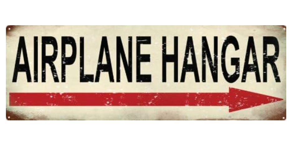 Right arrow airplane hangar